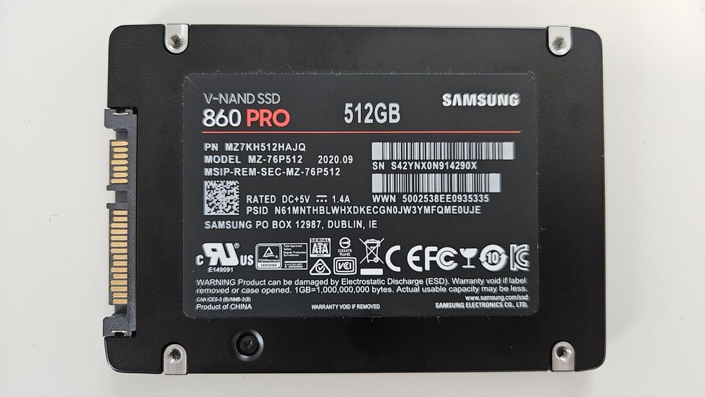 Samsung 2.5" SSD 860 PRO 512Gb