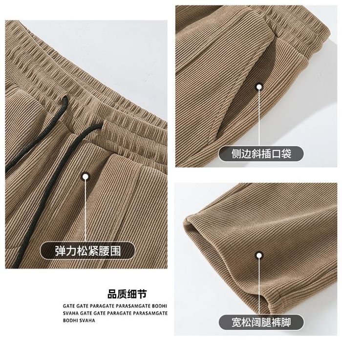 (М) Фирменные ребристые штаны на рост 170-175 / вес 60-70