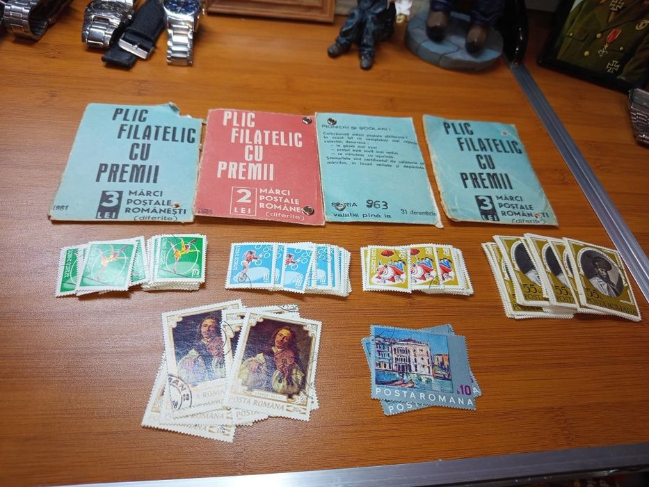 Lot de 4 plicuri filatelice cu premii,anul 1981, perioada comunistă