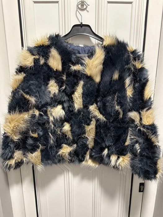 Късо палтенце черно/бежово