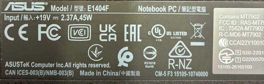 Hope Amanet P4 Laptop Asus Vivobook E1404FA / RYZEN 5 7520U / 16 RAM