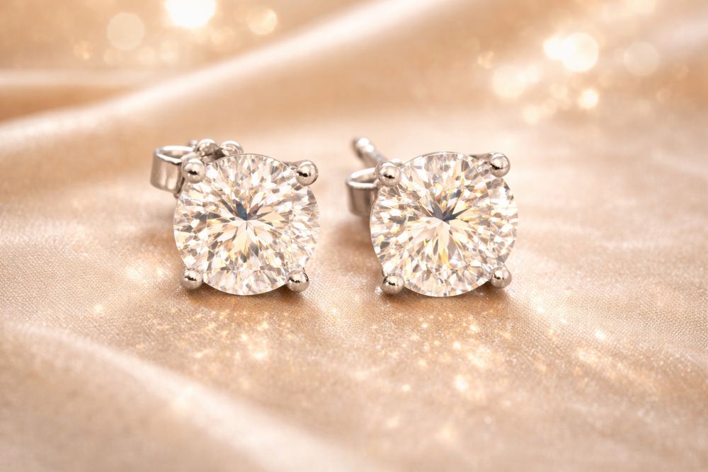 Cercei aur alb 18k cu diamante LGD