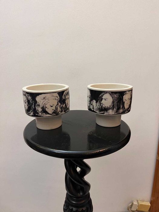 Set 2 cupe creatii ale celebrului dizainer Pietro Annigoni pentru EVA SUD Italia bibelouri bibelou marcate