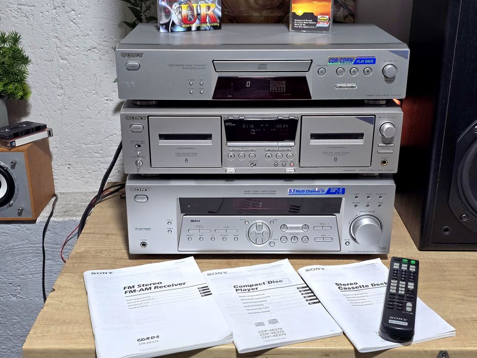 Linie audio SONY ,receiver str-de375, dublu deck tc-we475, cd-player