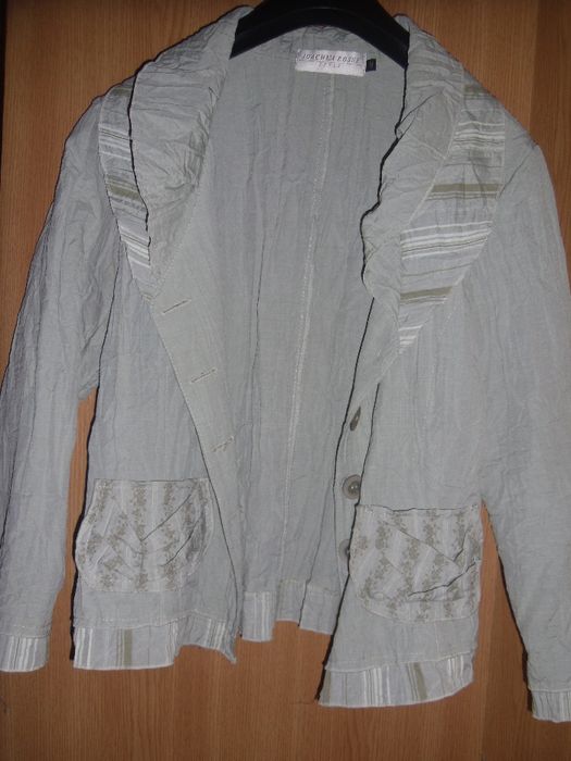 set bluza brodata denim cu sacou