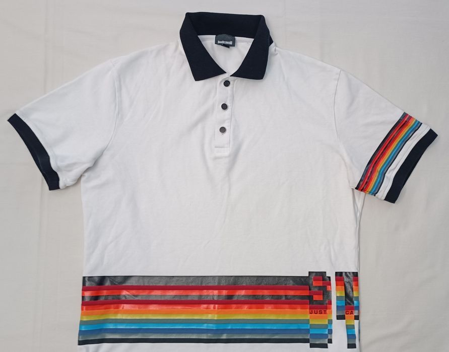 Just Cavalli Striped Polo Shirt оригинална тениска XL памучна поло