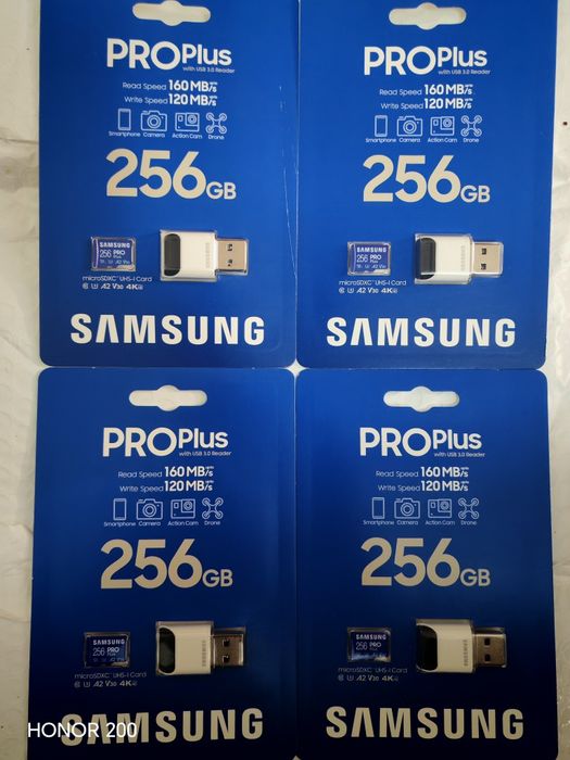 Samsung Pro Plus MicroSD 256gb + usb card reader