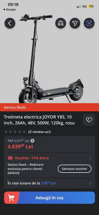 Vând trotinetă electrică JOYOR Y8S