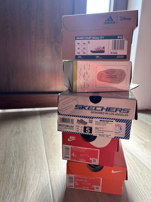 Детски обувки адидас р-р 20, беко р-р 18, скечърс р-р 21 и други