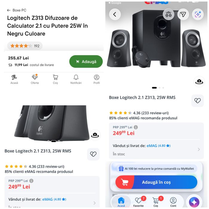 Boxe sistem Logitech 2.1 25W Rms