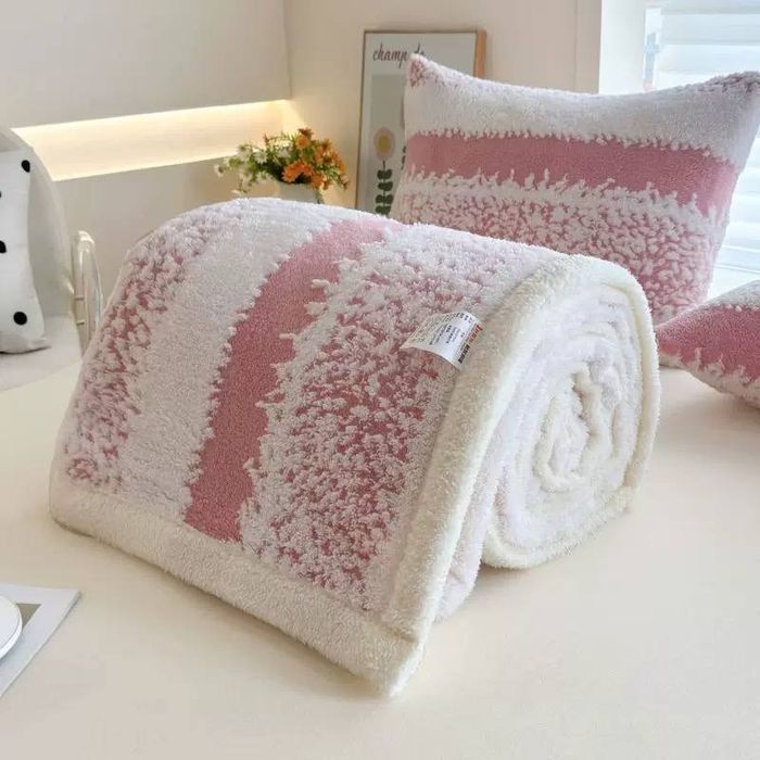 Зимний барашка начёс плед 2 спалка в подарочной коробке