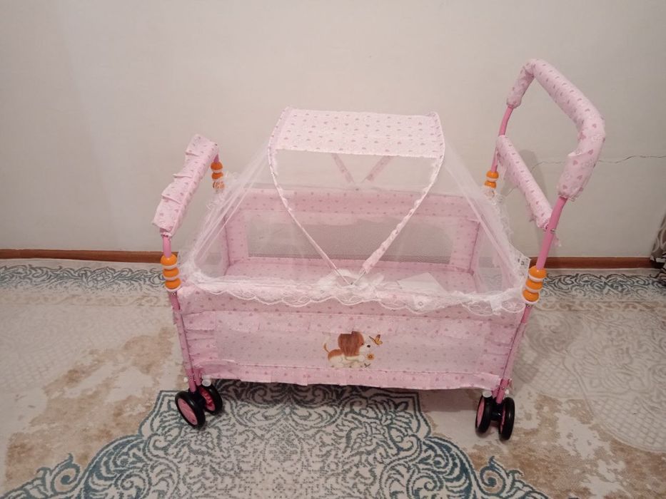 Детский крават и каляска  2в1