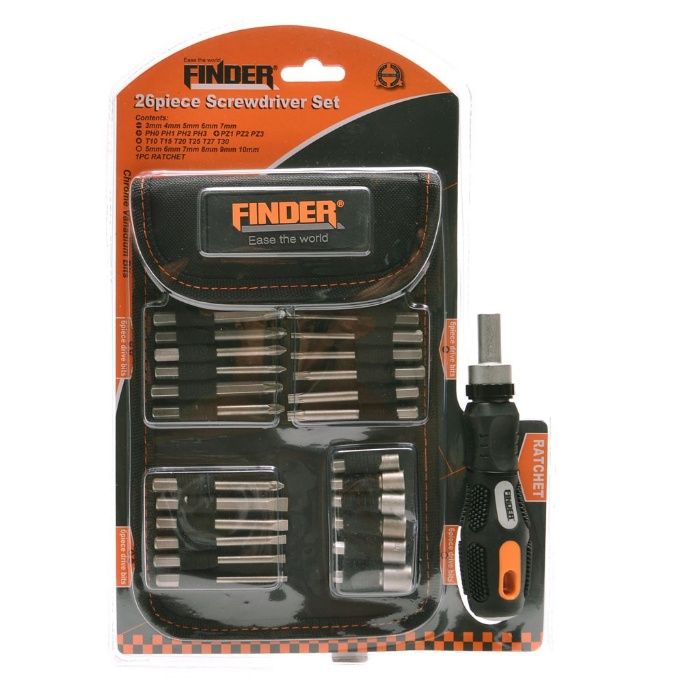 Комплект инструменти FINDER 26/58 части с накрайници за отвертки