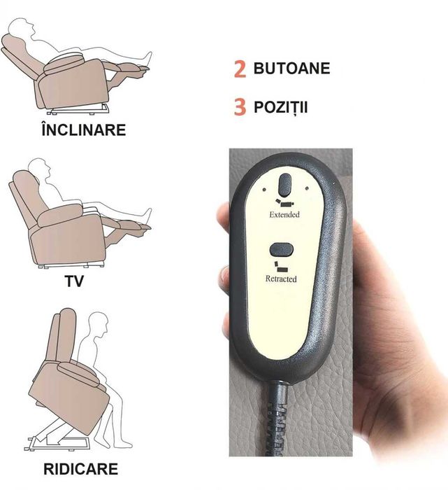 Fotoliu cu masaj, incalzire, extensibil, NOU