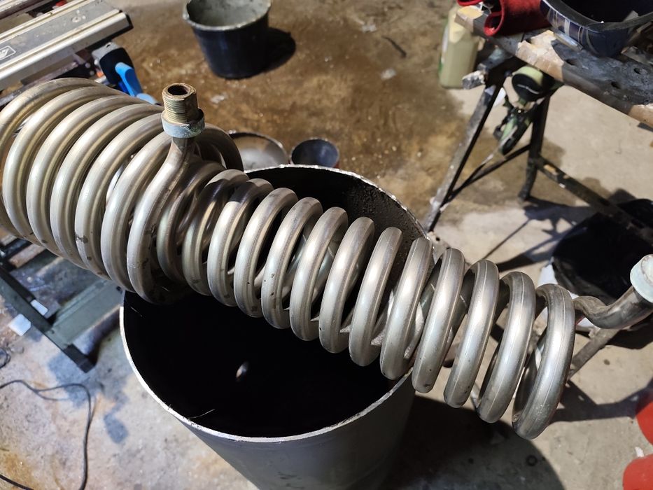 Soba cu serpentina din inox pe ulei ars uzat