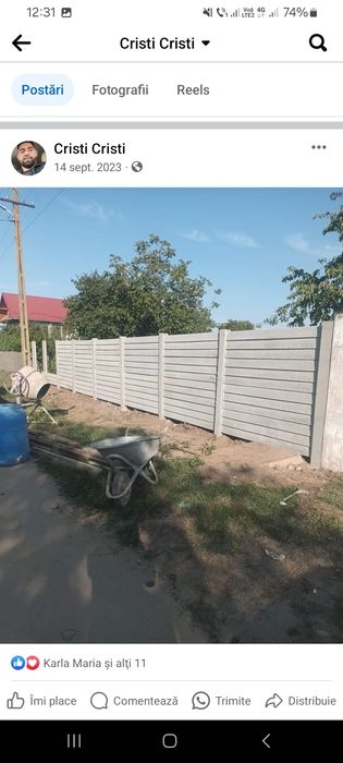 Vând gard din beton arma