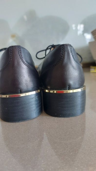 Черни ежедневни обувки от естествена кожа 41 н.