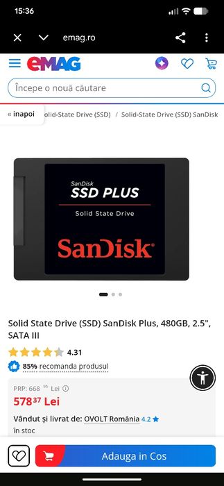SanDisk SSD Plus 480 Gb