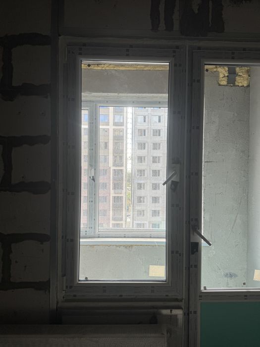 Дверь+окно новые пластиковые