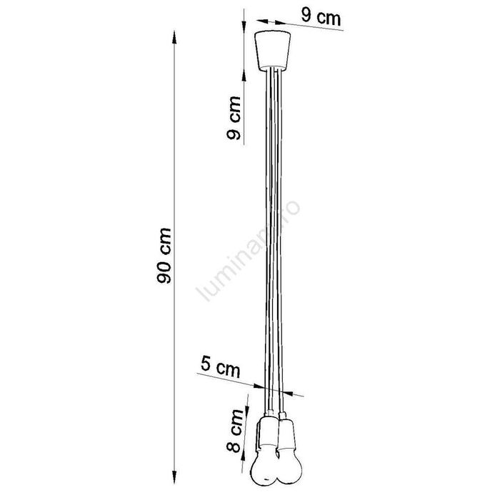 Lustră lampă suspendată cu 3 fire