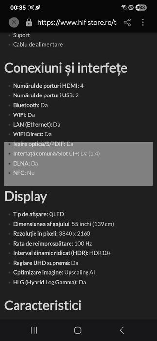 Televizor NOU Samsung GQ55Q80DATXZG QLED TV, 139 cm, 4K, UHD