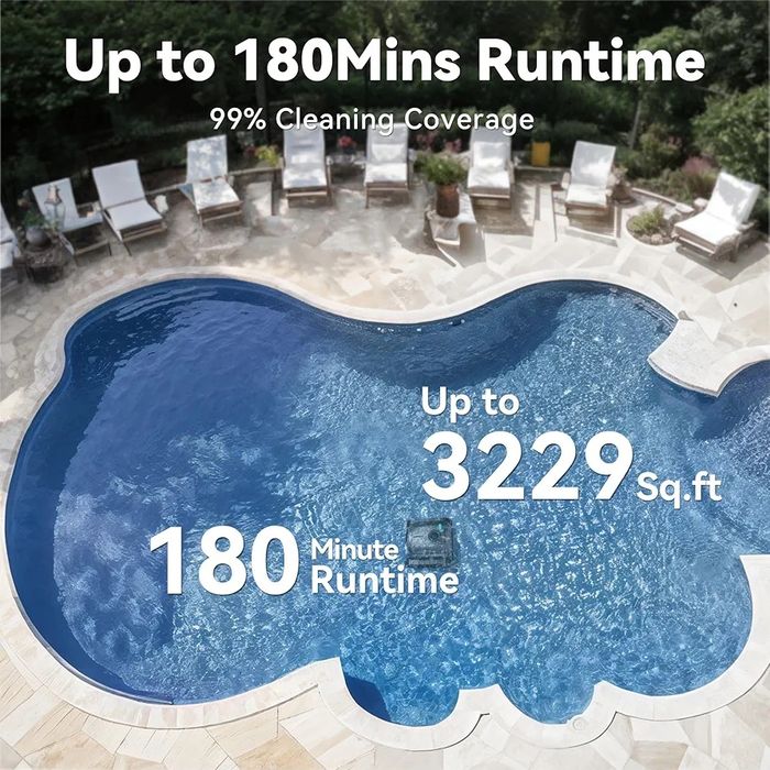 Aspirator piscina + aspirare pereti WaveRobo X5 Pool Robot Floor and Wall, Built-in 4500 mAh Battery