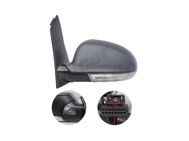 Oglinda exterioara VW Golf 5 Plus, 01.2009; Golf 6 Plus, 01.202014, stanga/dreapta, reglare electrica; grunduita; incalzita; geam asferic; cromat;