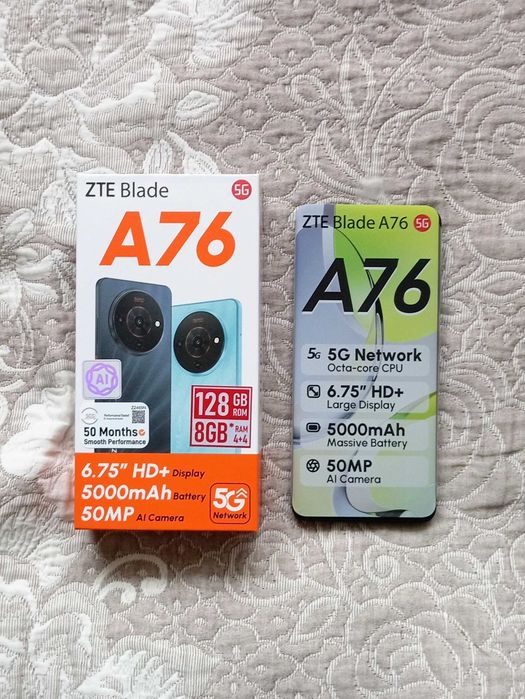 Продавам Смартфон ZTE BLADE A76 5G,128gb\8gb. ram