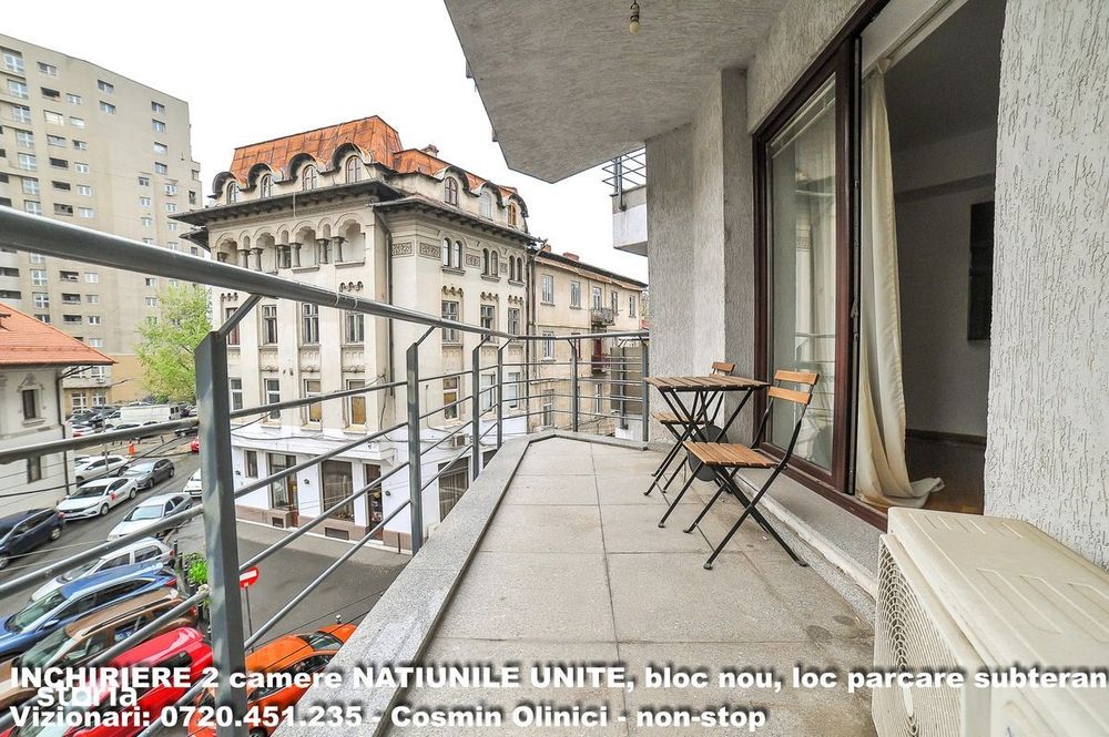 Inchiriere 2 camere NATIUNILE UNITE, boc nou, parcare subterana