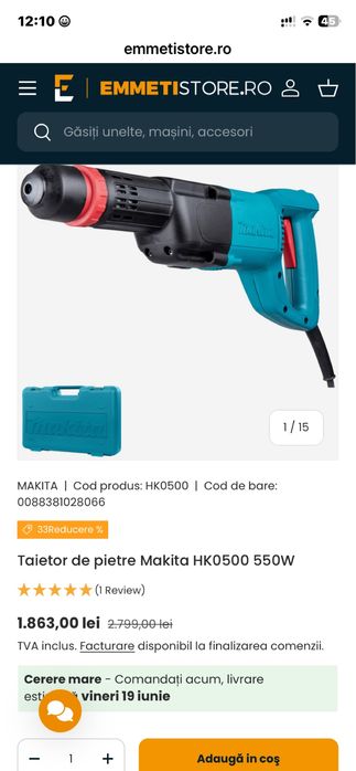 Taietor de pietre Makita HK0500 550W(Picamar)Made in Japan