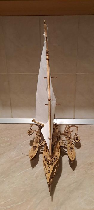 Macheta barca/vapor 3D mecanic din lemn