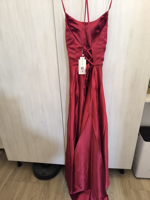 Rochie de seara din satin cu buzunare