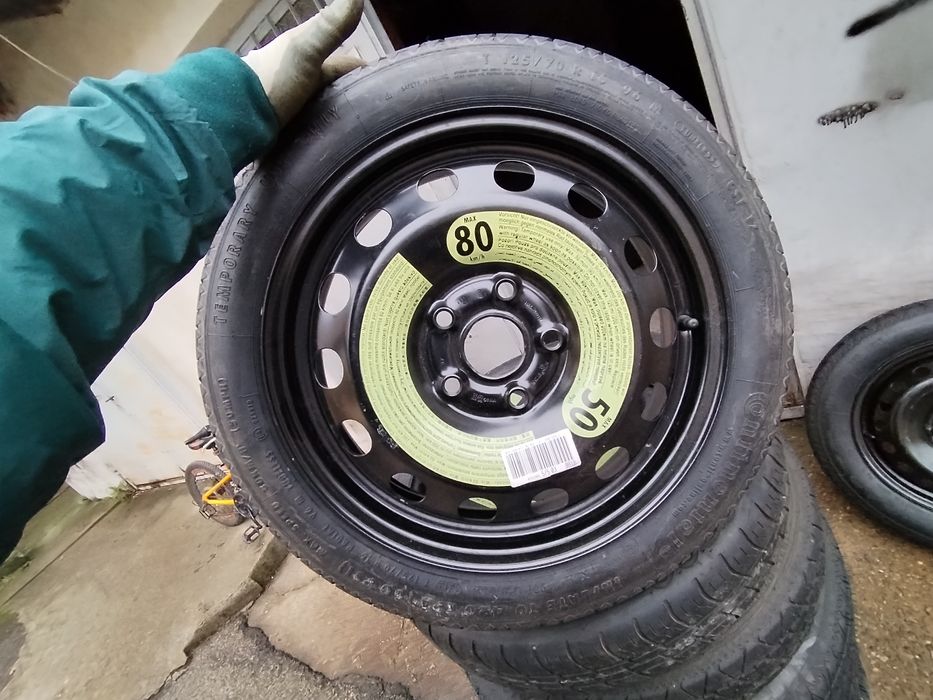 Roată Rezervă Slim Subțire 125 70 R16  Vw Golf 7,6,5 Seat Leon, Skoda