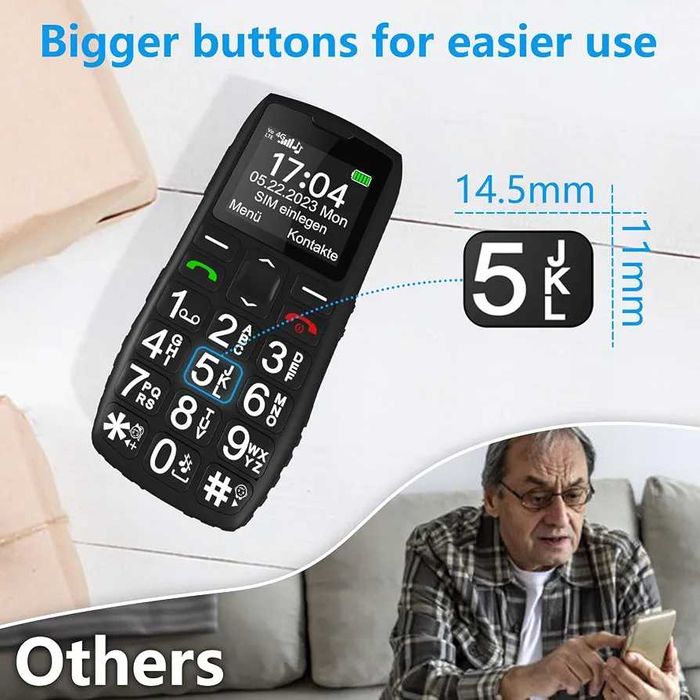 Чисто нов запечатан мобилен телефон artfone C1+4G за възрастни хора