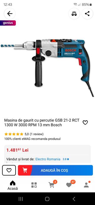 Salut Vănd Bormașină Bosch:GSB 21-2 RCT 
PROFESSIONAL HEAVY DUT