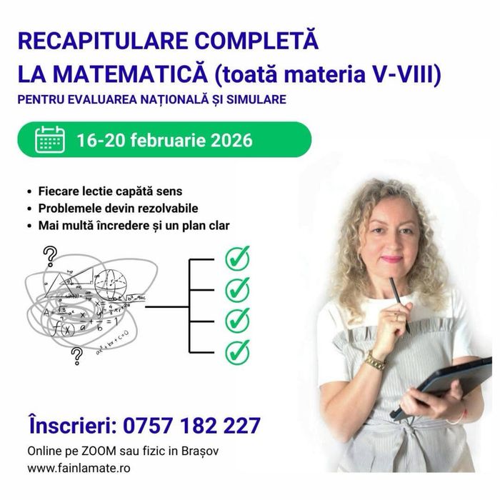Meditatii matematica pregatire Brasov 5-8 Evaluare Nation FAIN LA MATE
