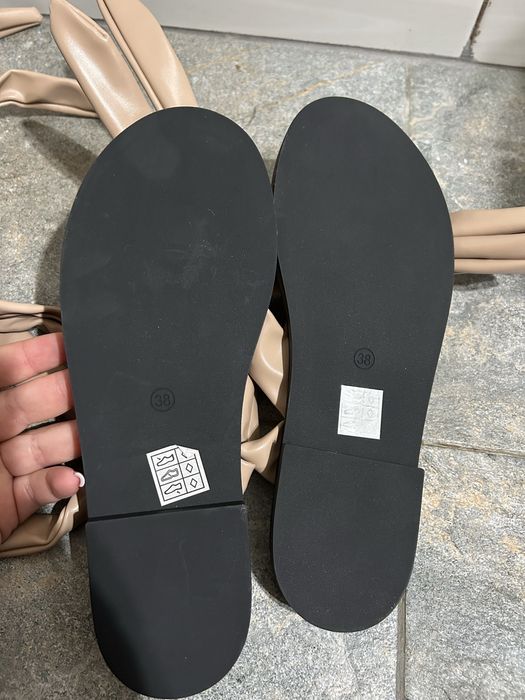 Sandale damă Nude/Bej cu șnur lung – Stil Gladiator – Mărimea 38 – NOI