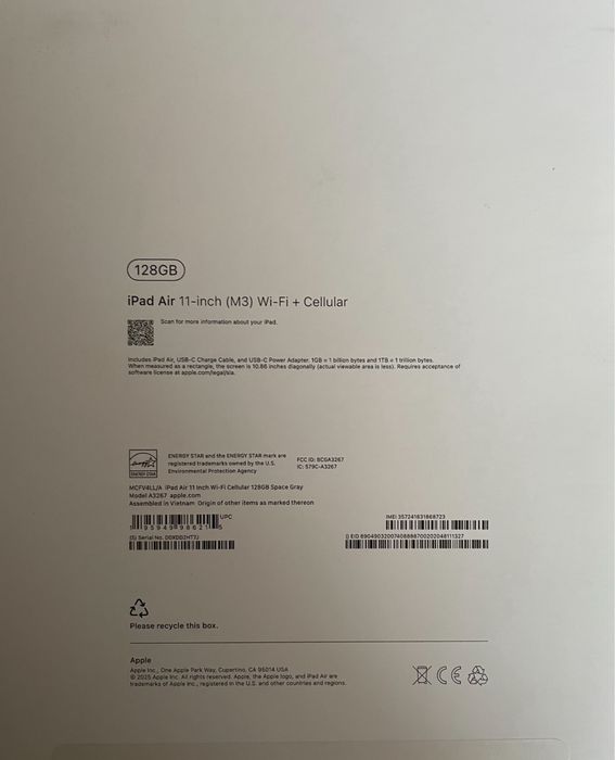 Ipad Air 11” M3 128GB WiFi Cilver