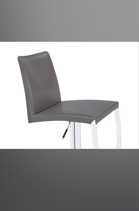 Scaun de bar Eccellente Signature din piele naturală, gri cărbune, Nou