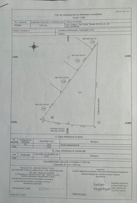 Teren Intravilan 1245 m2