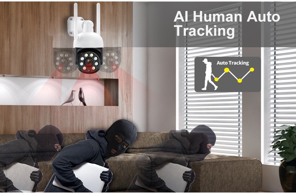 4mp Camera IP supraveghere exterior interior wifi PTZ icsee