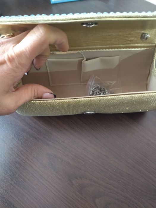 Златисти Официални обувки+чанта