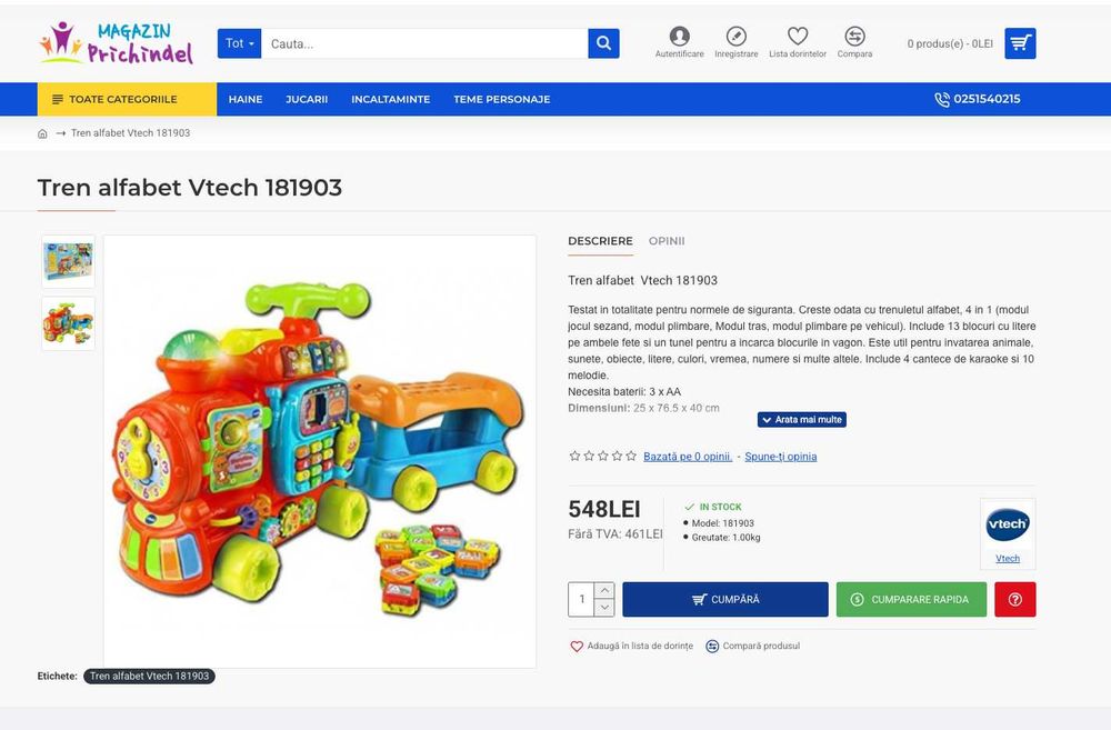 Tren alfabet Vtech 1819 in limba engleza NU germana