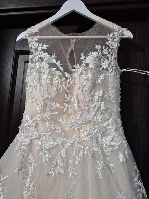 Rochie de mireasă ivory din dantelă, mărimea S