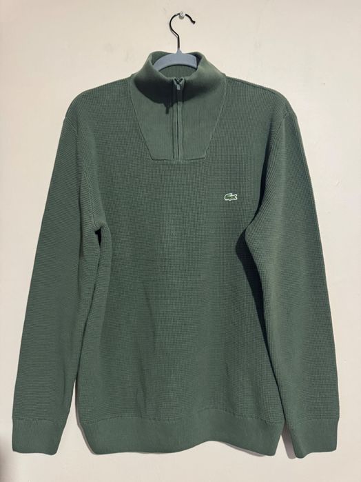 Lacoste Zip-Up High Neck Interlock Sweatshirt.