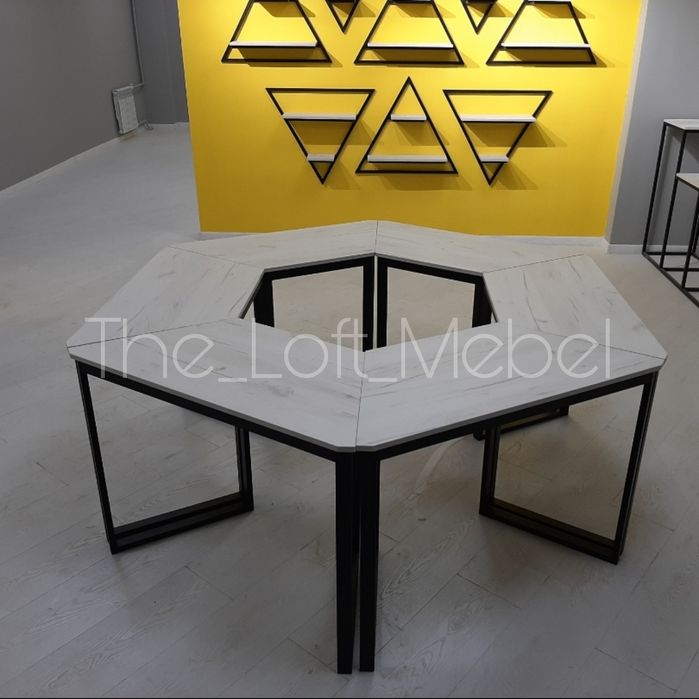 Мебель для офиса. Порта стол трапеция в лофт стиле