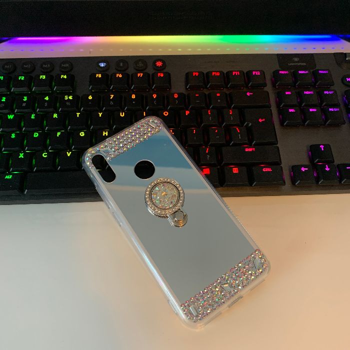 Husa oglinda, pietricele + inel Huawei P40 Lite, P40 Lite E, P40 Pro