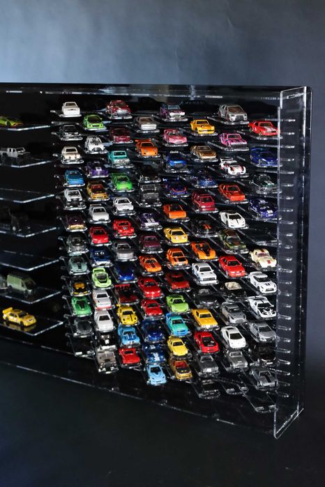 Vitrina acrilica-100 locuri+Team transport-1:64-Hotwheels,Mini GT;