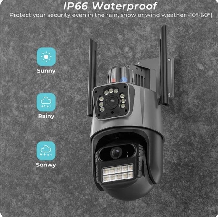 Двойна Smart WiFi безжична IP 6MPX камера 15108 + Подарък Карта памет HIKSEMI NEO 64GB 24369