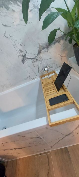 Suport extensibil cada, bambus, 70-105 cm, pentru pahar,tableta